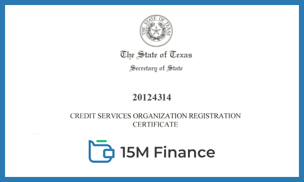 15M Finance Registration License